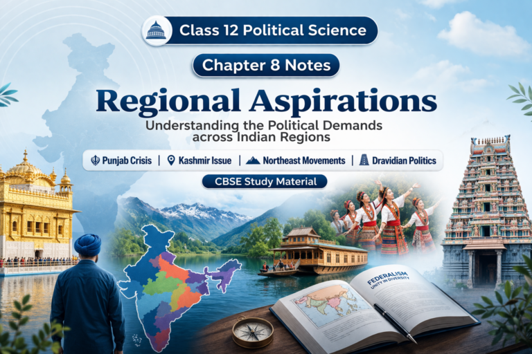 Class 12 Political Science Chapter 8 Notes – Regional Aspirations ...