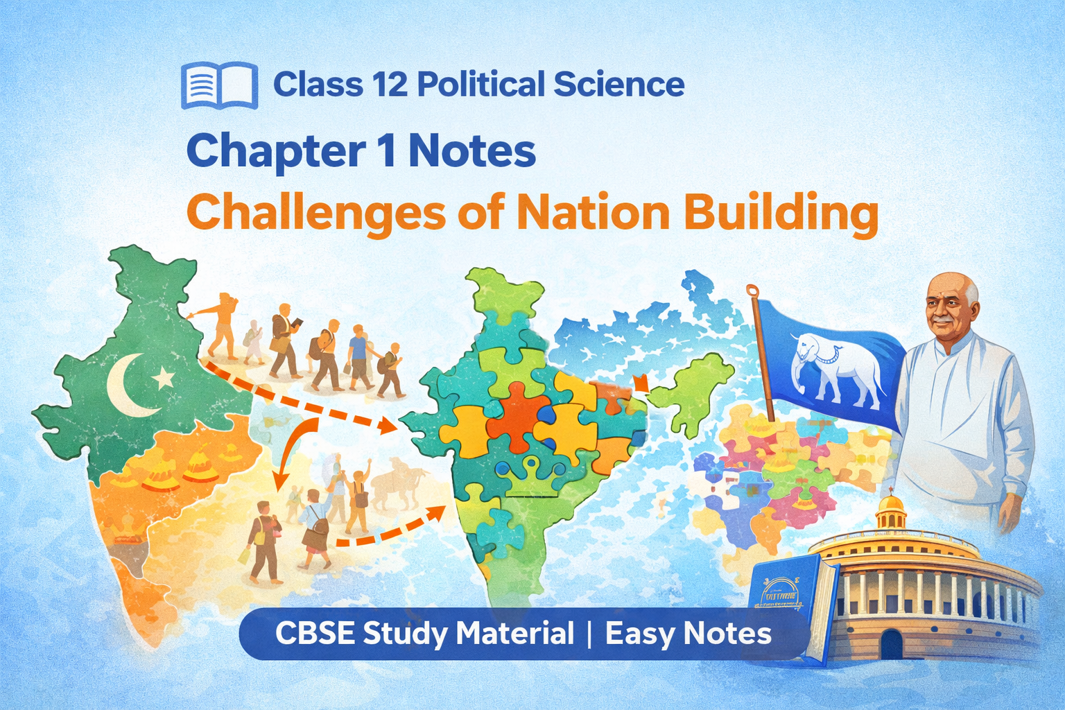 You are currently viewing Challenges of Nation Building Class 12 CBSE – Complete Notes with 10 Must-Know Concepts for Board Exams