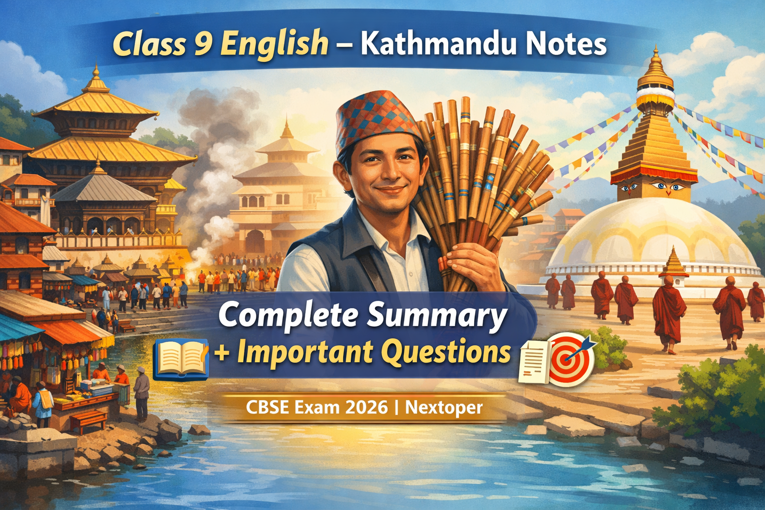 You are currently viewing Class 9 English Beehive Chapter 10 Notes – Kathmandu Summary, Word Meanings, Q&A (Nextoper)