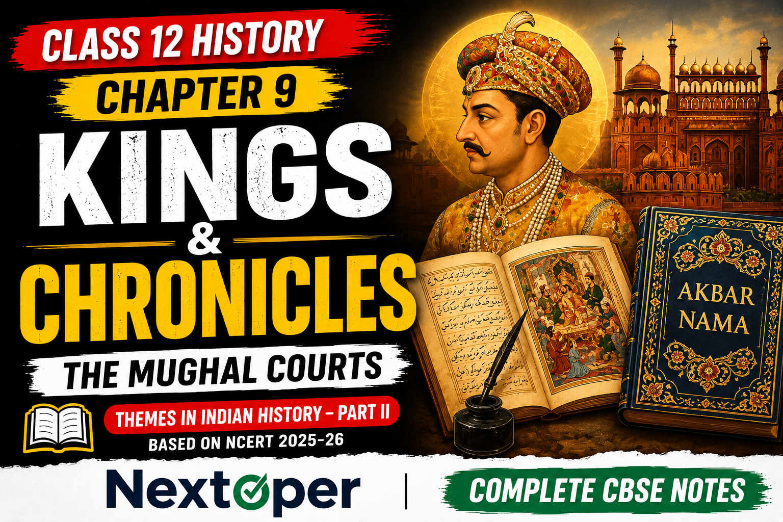You are currently viewing NCERT Class 12 History Chapter 9 Notes Kings and Chronicles Notes 2025-26 | Nextoper Notes