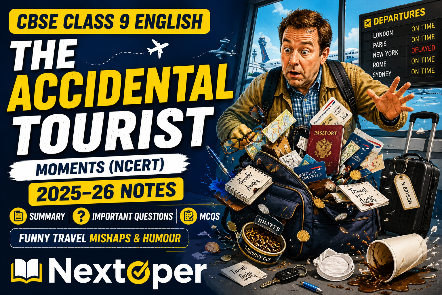 You are currently viewing NCERT Class 9 The Accidental Tourist Notes | The Accidental Tourist Notes PDF Full Summary PYQs, MCQs | Nextoper