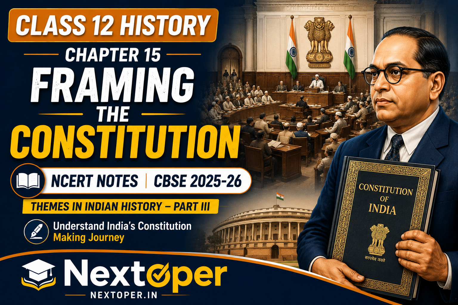 You are currently viewing NCERT Class 12 History Chapter 15 Framing the Constitution PDF Notes | Nextoper Notes