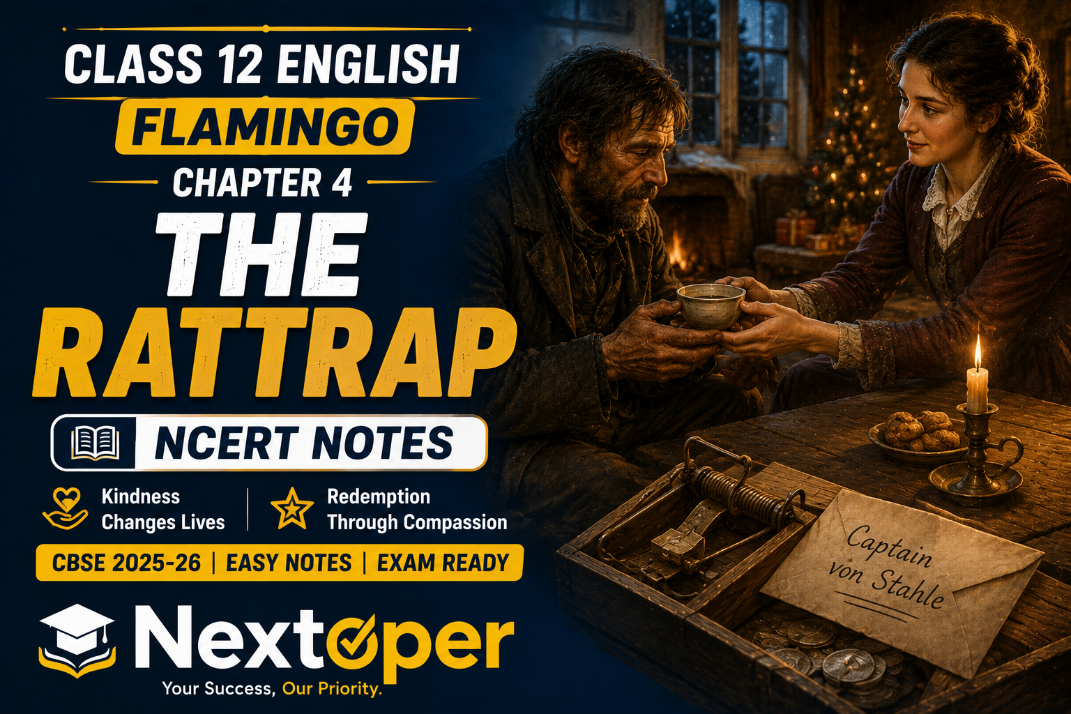 You are currently viewing CBSE Class 12 English Flamingo Chapter 4 Notes The Rattrap PDF 2025-26