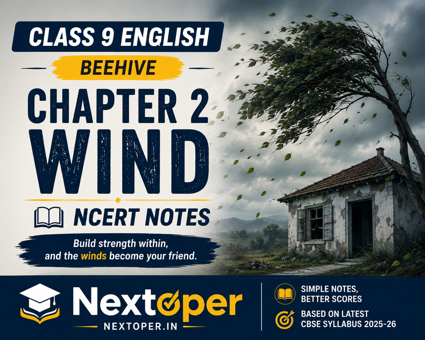 You are currently viewing CBSE Class 9 English Chapter 2 Wind PDF Notes Summary, Themes & Q&A 2025-26