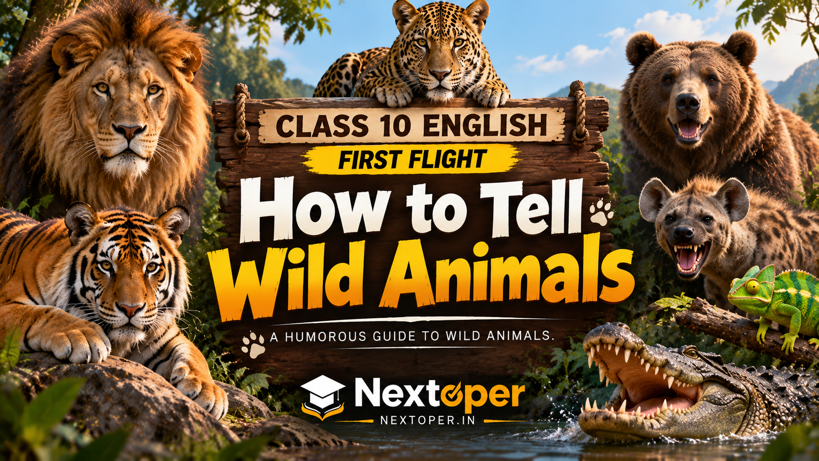 You are currently viewing CBSE Class 10 English How to Tell Wild Animals Notes- Summary & Q&A 2026-27 | Nextope Notes