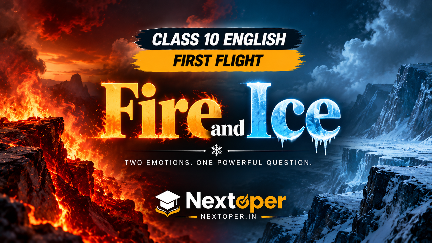 You are currently viewing CBSE CBSE Class 10 English Fire and Ice Notes: Summary, Symbols, Rhyme Scheme and Q&A | Nextoper Notes